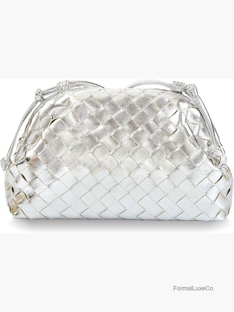 Pleated Vegan Leather Clutch Purse Woven Soft Cloud Dumpling Bag